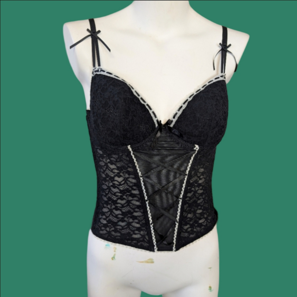 Bustier Secret Possessions Black Bustier Grunge Goth Size 34C NWT